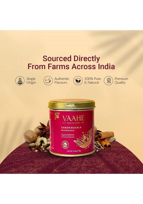 VAAHE Garam Masala 70g | Handcrafted Blend of 17+ Premium Whole Spices Authentic Indian for Curries, Gravies & Tadka Freshly Ground and Packed 100% Pure Airtight Tin Box
