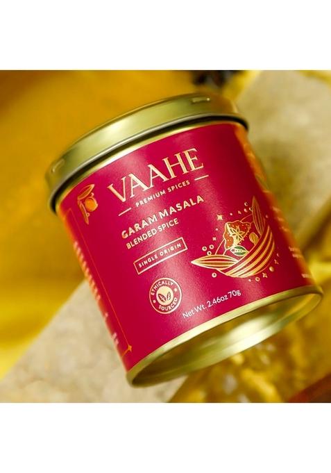 VAAHE Garam Masala 70g | Handcrafted Blend of 17+ Premium Whole Spices Authentic Indian for Curries, Gravies & Tadka Freshly Ground and Packed 100% Pure Airtight Tin Box