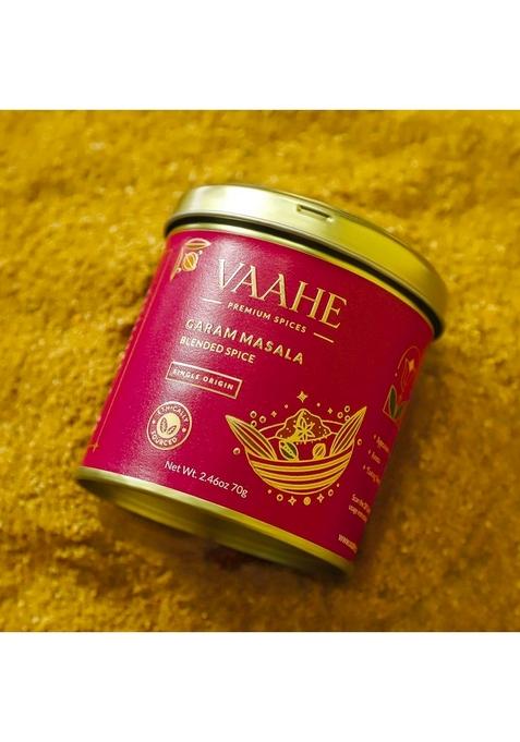 VAAHE Garam Masala 70g | Handcrafted Blend of 17+ Premium Whole Spices Authentic Indian for Curries, Gravies & Tadka Freshly Ground and Packed 100% Pure Airtight Tin Box