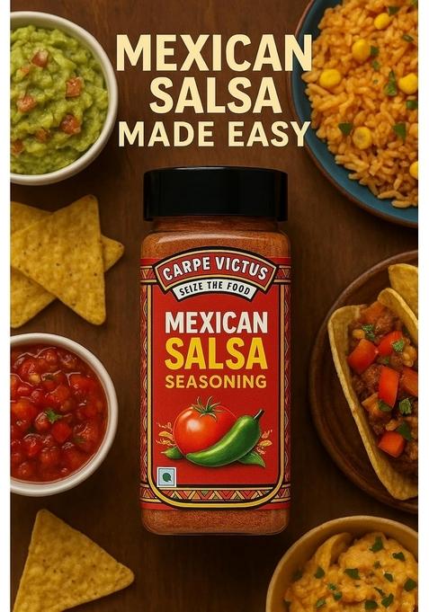 CARPE VICTUS Mexican Salsa Masala Powder, Seasoning for Popcorn, Nachos, Tacos, Fries Fine Taste & Quality, Multipurpose Powder Unique Flavor, 100 gms