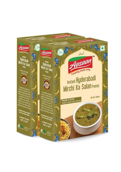 Aasaan Mirchi Ka Salan Premix 100gms, Ready to Cook Spice Mix, Instant Hyderabadi Premix, Easy Masala Mix (Pack of 2)