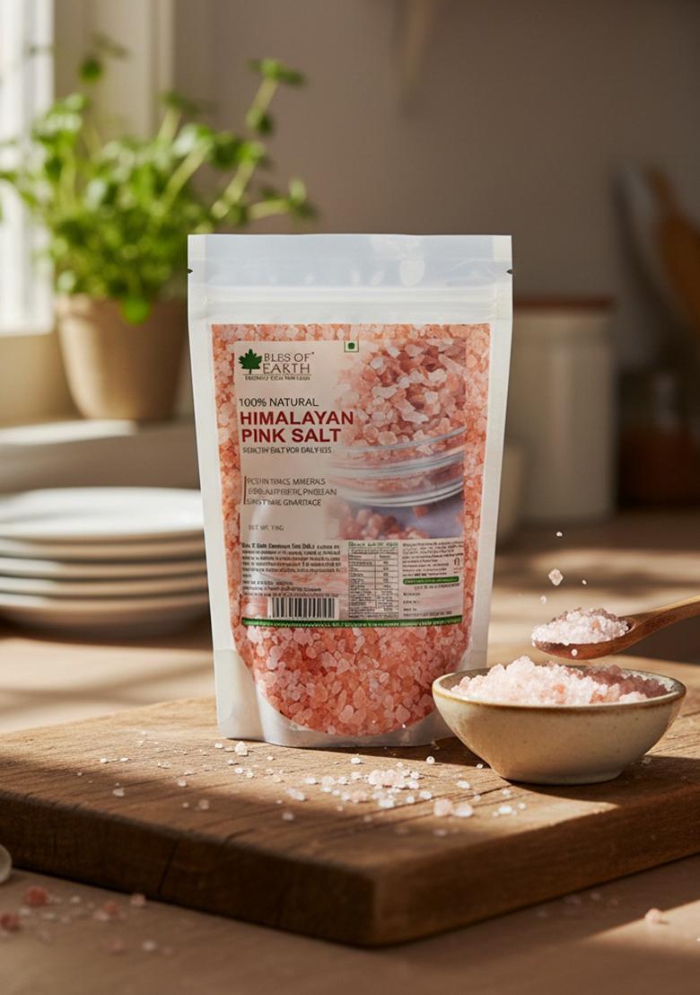 BLISS OF EARTH 1KG Granular Pakistani Himalayan Pink Salt Non Iodized for weight loss & Healthy Cooking, Natural Substitute White