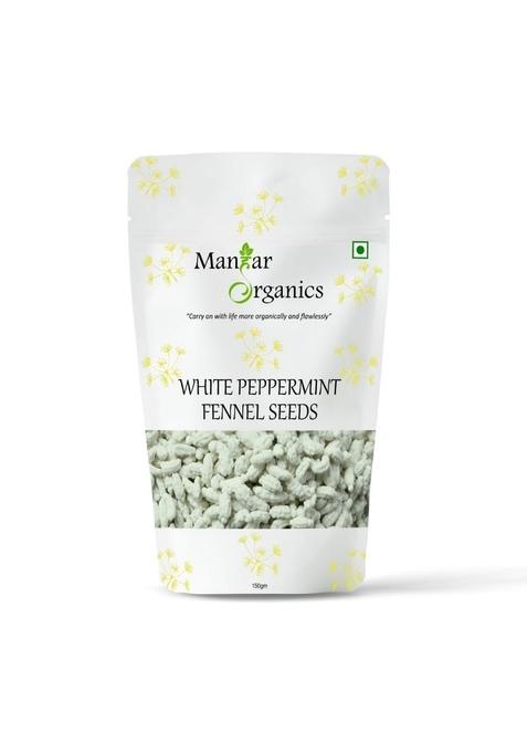 ManHar Organics Peppermint Coated White Fennel Seeds 1KG - Madrasi saunf | Mouth freshner Thandai