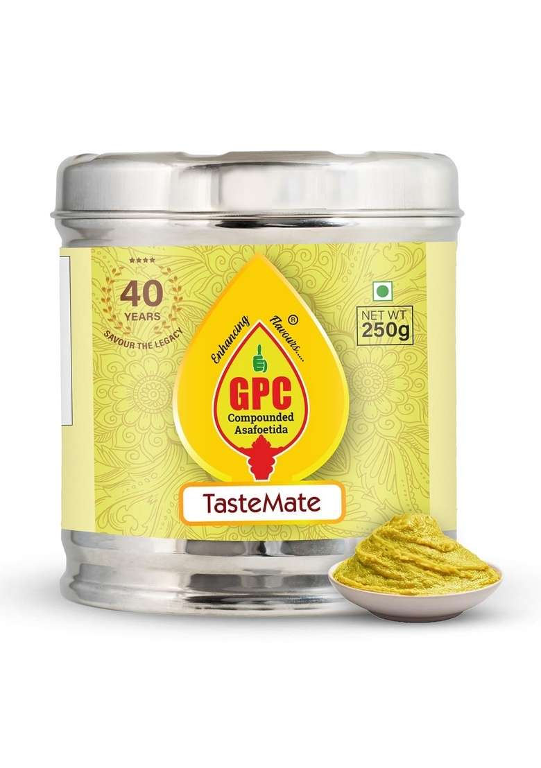 GPC Tastemate Hing Paste 250g Soft Compounded Asafoetida in Stainless Steel Container | Digestive Indian Spice for Daily Cooking Boosts Flavour, Rich Aroma, Antioxidant-Rich - Indya