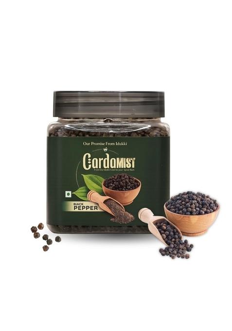 CardaMIST Idukki Black Pepper Whole | Premium Kali Mirch Sabut Natural Bold Peppercorns for Cooking & Seasoning Pure Fresh Spices Jar Pack Kitchen Use