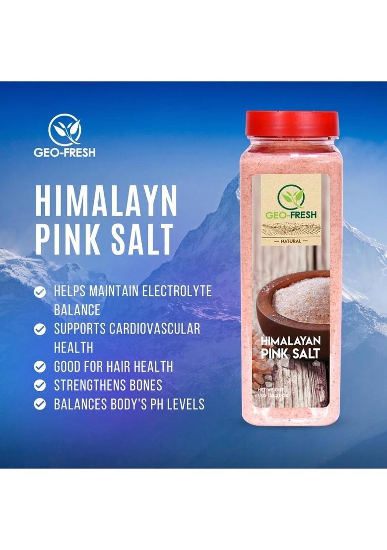 Geo-Fresh Himalayan Pink Salt, 1kg | Sendha Namak| Rich in Nutrients & Minerals| For Healthy Better Life| Cooking, Bath, Fasting| No Artifical Colour Preservatives| 100% Organic, Non-GMO, USDA Certified, Jaivik Bharat Certified