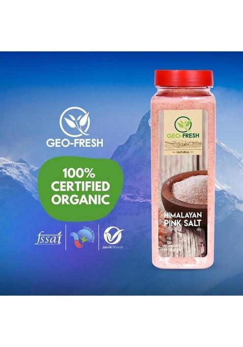 Geo-Fresh Himalayan Pink Salt, 1kg | Sendha Namak| Rich in Nutrients & Minerals| For Healthy Better Life| Cooking, Bath, Fasting| No Artifical Colour Preservatives| 100% Organic, Non-GMO, USDA Certified, Jaivik Bharat Certified