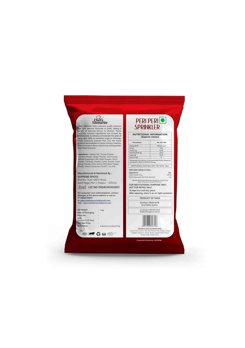 Chef's Favourite Peri Sprinkler – Spicy & Zesty Seasoning | 1kg Pack for Restaurants Home