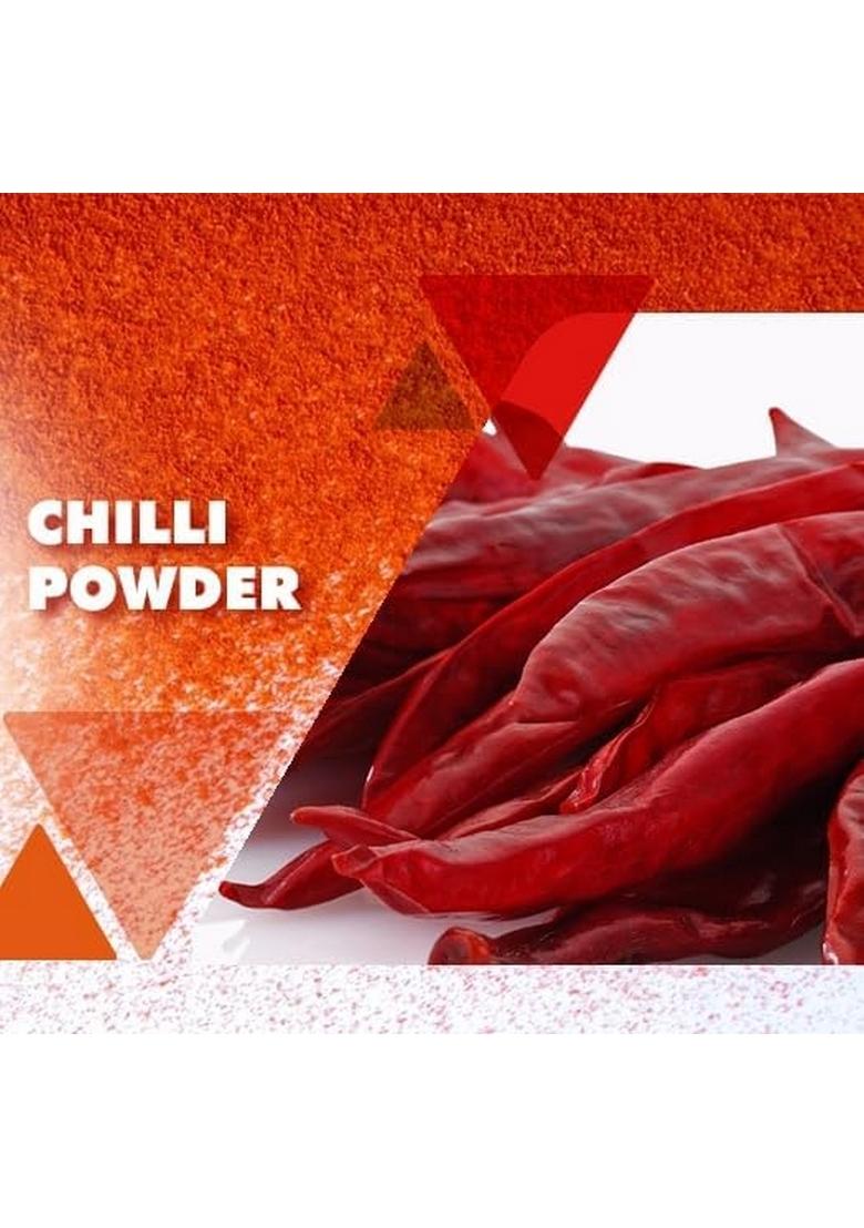 SAKTHI 200 Gm Red Chill Powder + 50 Turmeric Coriander | Indian Spices Blend Suitable for All Your Cooking No Artificial Colours and Preservatives