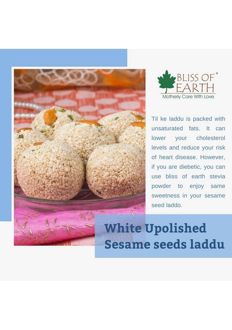 BLISS OF EARTH Organic Unpolished Sesame Seeds White For Eating, Raw Til Pack 2x1kg - Indya