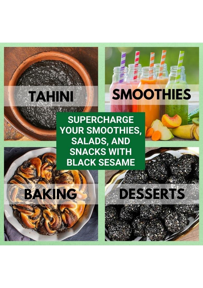 BLISS OF EARTH 500gm unhulled Black Sesame Seeds, Kaale Til, Fresh & Organic Fully Fiber Rich Great for Cooking Baking