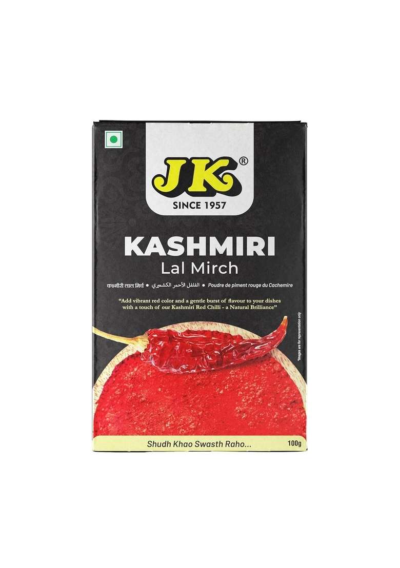 JK Kashmiri MIRCH Powder 100g*1 (Pack of 1) - Pure & Natural | Handpicked Sun-Dried Chillies No Added Colors 100% Authentic Flavour - Indya