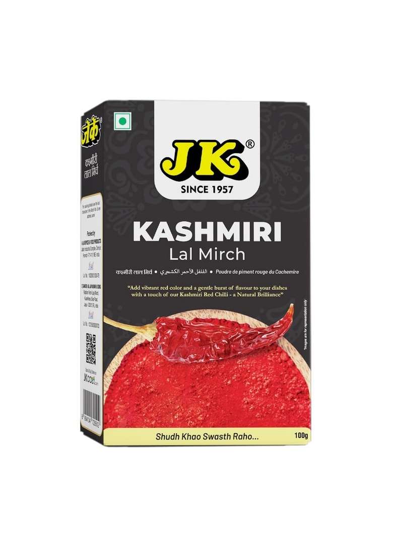 JK Kashmiri MIRCH Powder 100g*1 (Pack of 1) - Pure & Natural | Handpicked Sun-Dried Chillies No Added Colors 100% Authentic Flavour - Indya