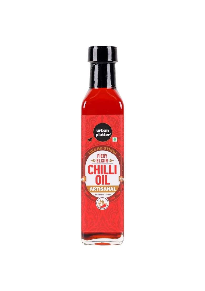 urban platter Chilli Oil, 240ml (Condiment, Hot and Spicy, Peppers Spices Infused Add to pastas, Pizzas, Salads, soups) - Indya