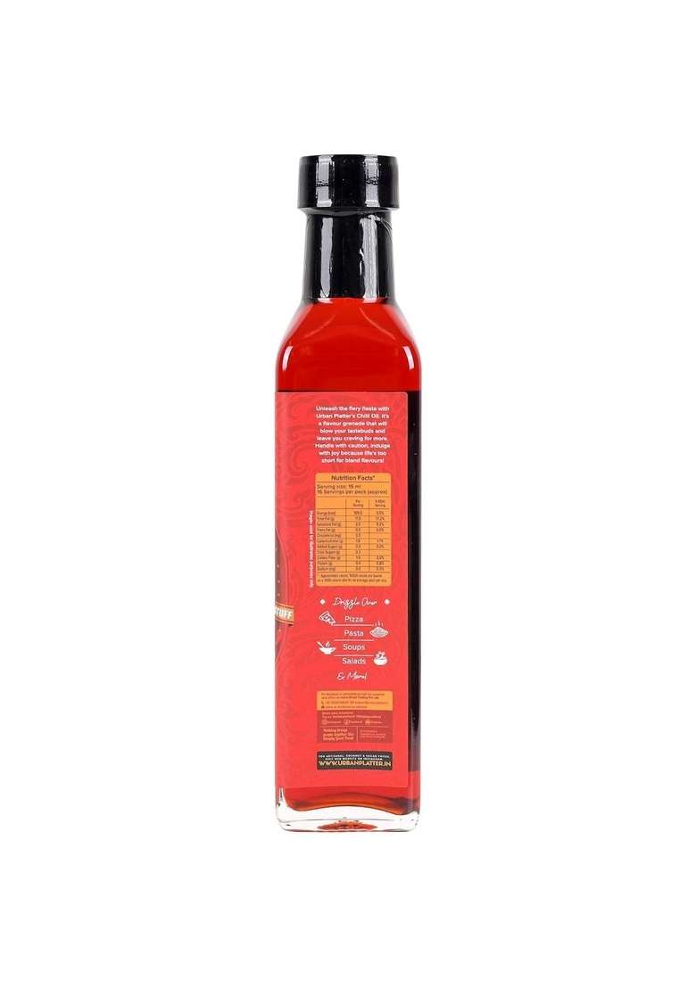 urban platter Chilli Oil, 240ml (Condiment, Hot and Spicy, Peppers Spices Infused Add to pastas, Pizzas, Salads, soups) - Indya