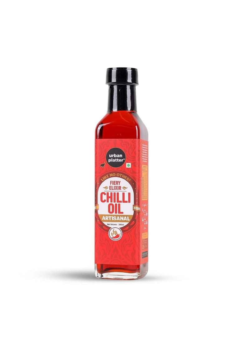 urban platter Chilli Oil, 240ml (Condiment, Hot and Spicy, Peppers Spices Infused Add to pastas, Pizzas, Salads, soups) - Indya