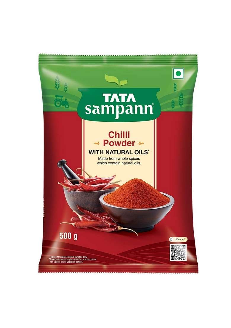 Tata Sampann Chilli Powder With Natural Oils 500Gm Coriander Turmeric 500Gm - Indya