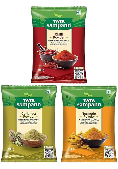 Tata Sampann Chilli Powder With Natural Oils, 500Gm + Coriander Turmeric 500Gm\