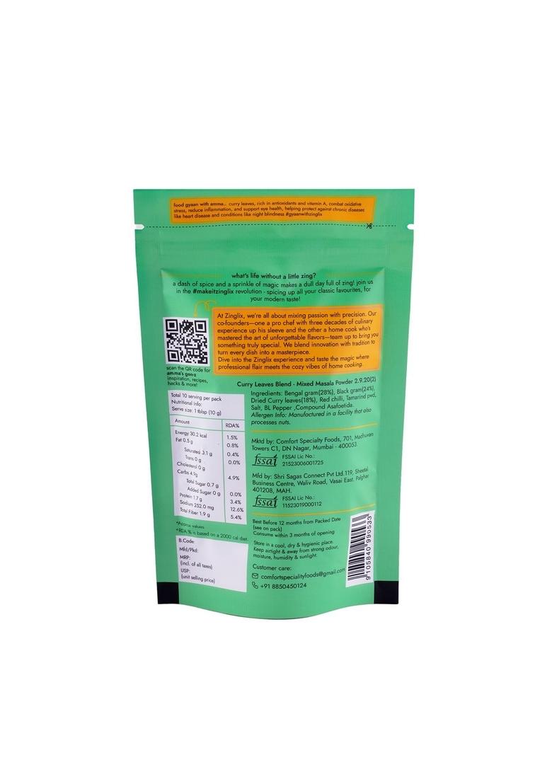 Zinglix SZN ing / Kari Leaf Podi (Spiced Curry Powder) 100 g Premium Spice Blend Authentic Heritage Recipe Vegan No Preservatives Artificial Flavors Ready-to-Eat All-Purpose Top Up Seasoning