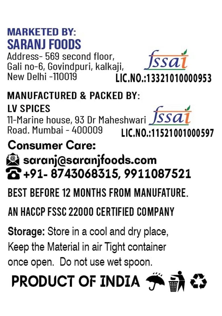 SARANZ Achari Aloo Masala, Special Masala For sabji Ideal Cooking, and Curry Fine Artisanal Spices in a 100-gram Sprinkler Jar with Rich Strong Flavor 100gm