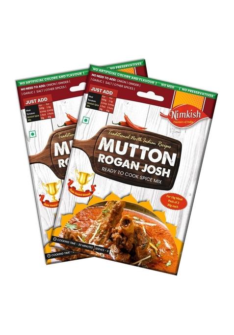 Nimkish Mutton Rogan Josh Spice Mix, Pack of 2, Ready to Cook Masala, 60g Each, Complete Premix, Gravy