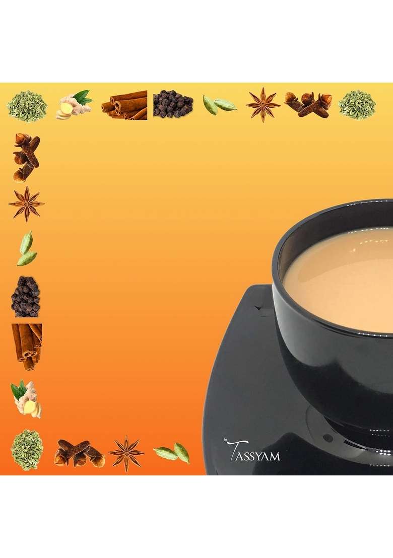 TASSYAM Organics Kadak Assam Masala Tea 500g Refill | New & Improved Hand Crushed Spices + Gold Blend CTC Chai with No Artificial Flavours - Indya