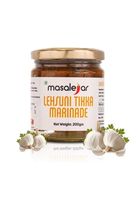 masalejar Ready to Cook Lehsuni Tikka Marinade Masala Garlic Mix for Chicken, Fish, Paneer & Mushroom, Cholesterol Trans Fat Free, 200g Pack (Serves 5 6 People)