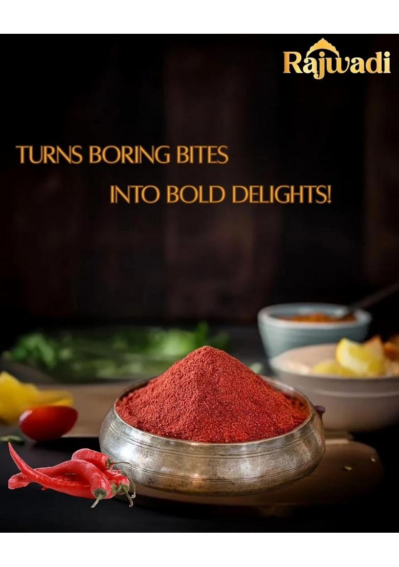 Rajwadi-Har Raja Ki Pasand Kashmiri Lal Mirch Powder 1 kg | Red Chilli For Daily Cooking, Authentic Indian Spice No artificial Colors & Preservatives