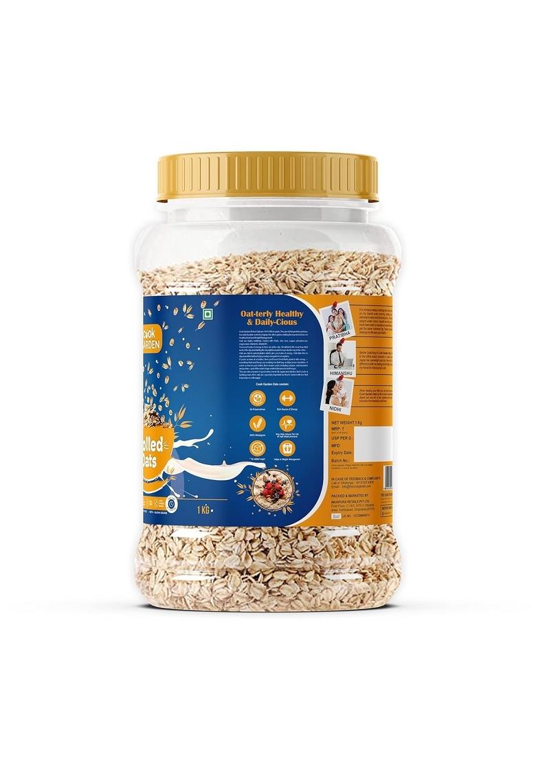 CookGarden Natural Rolled Oats 1kg | Healthy Breakfast 100% Wholegrain Diet Food
