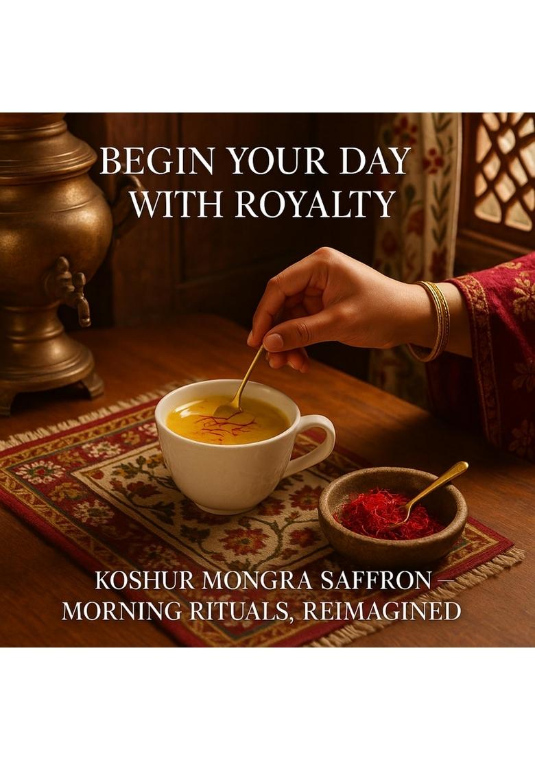 Koshur Premium Kashmiri Mongra Saffron Kesar 1 grams, Authentic, Pure, and Aromatic Spice for Culinary, Medicinal, Beauty Use, Organic Threads from Kashmir