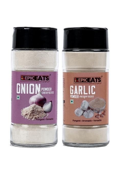 EPIC EPICEATS DELICIOUS EVERYTHING - Garlic Powder & Onion Powder, 2 Piece, 45grams each | Kitchen Essential Combo For Cooking Baking, Vegan, Gluten Free, No Preservatives, Versatile Ingredient