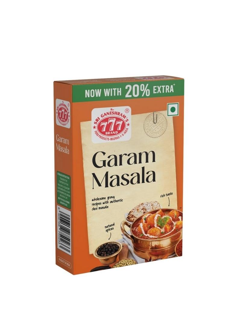 777 Garam Masala 50g + 10g Extra (Pack of 2) | Aromatic Spice Blend Whole Mix for Curries Total 120g
