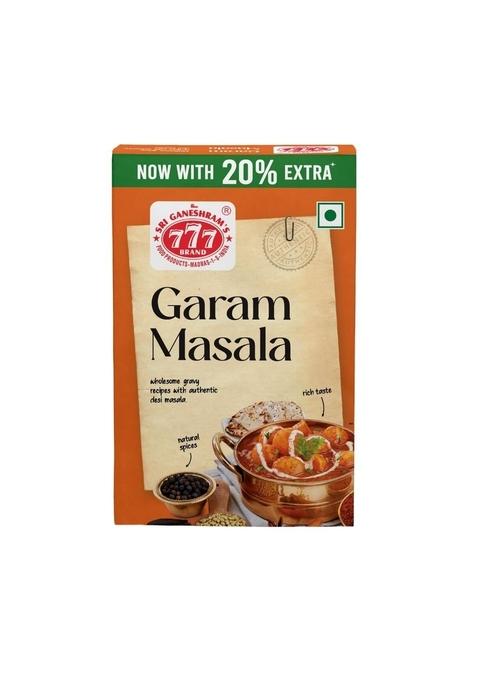 777 Garam Masala 50g + 10g Extra (Pack of 2) | Aromatic Spice Blend Whole Mix for Curries Total 120g