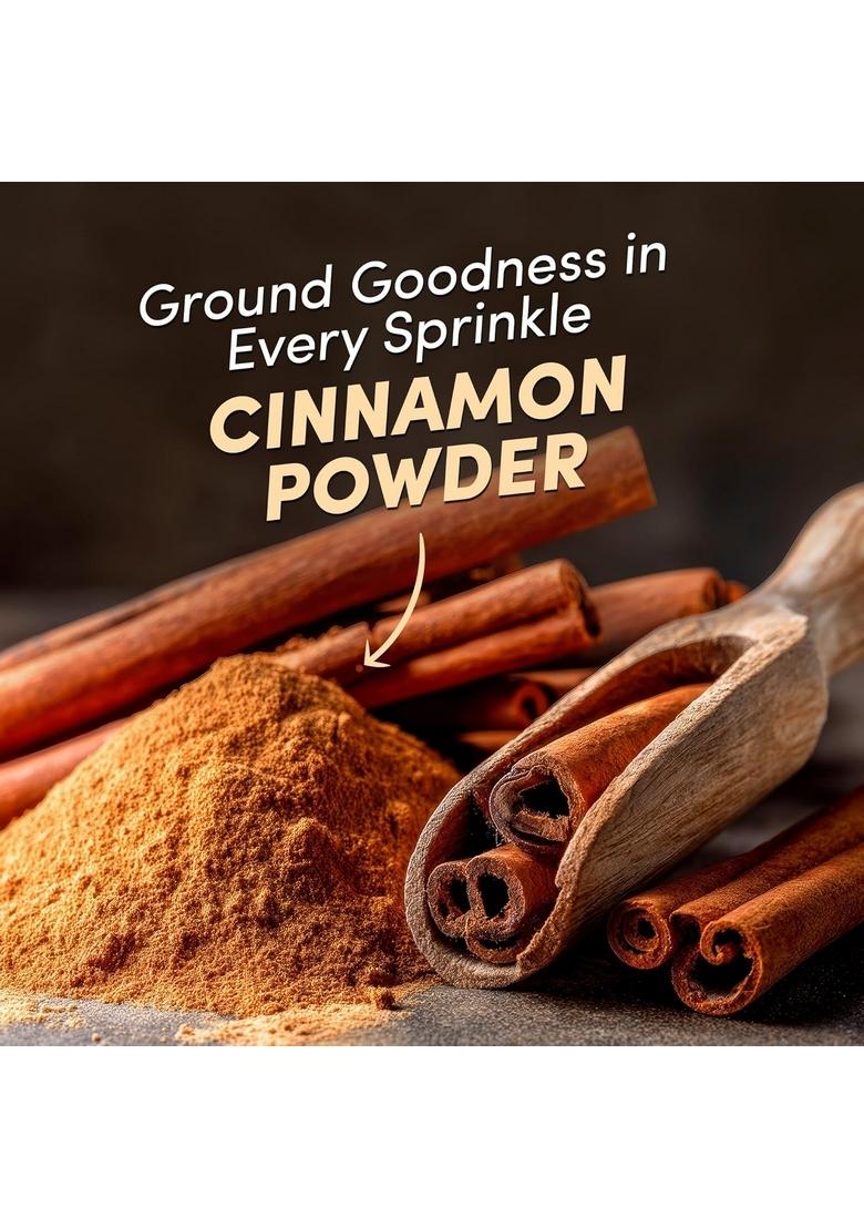 GO EARTH Natural Cinnamon Powder | Organic Dalchini for Cooking, Baking & Beverages Pure, Aromatic Chemical-Free 100g