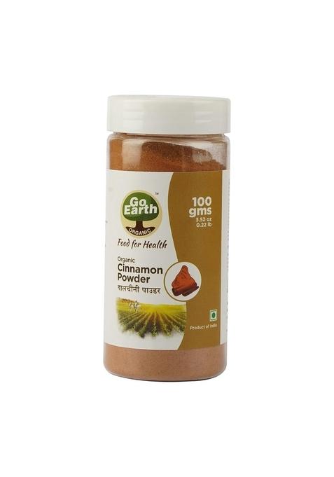 GO EARTH Natural Cinnamon Powder | Organic Dalchini for Cooking, Baking & Beverages Pure, Aromatic Chemical-Free 100g