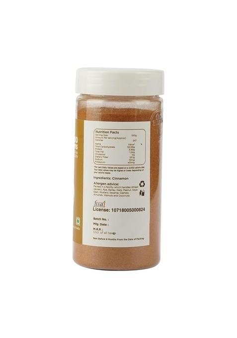 GO EARTH Natural Cinnamon Powder | Organic Dalchini for Cooking, Baking & Beverages Pure, Aromatic Chemical-Free 100g