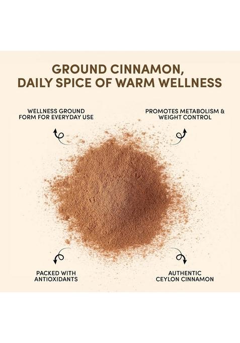 GO EARTH Natural Cinnamon Powder | Organic Dalchini for Cooking, Baking & Beverages Pure, Aromatic Chemical-Free 100g