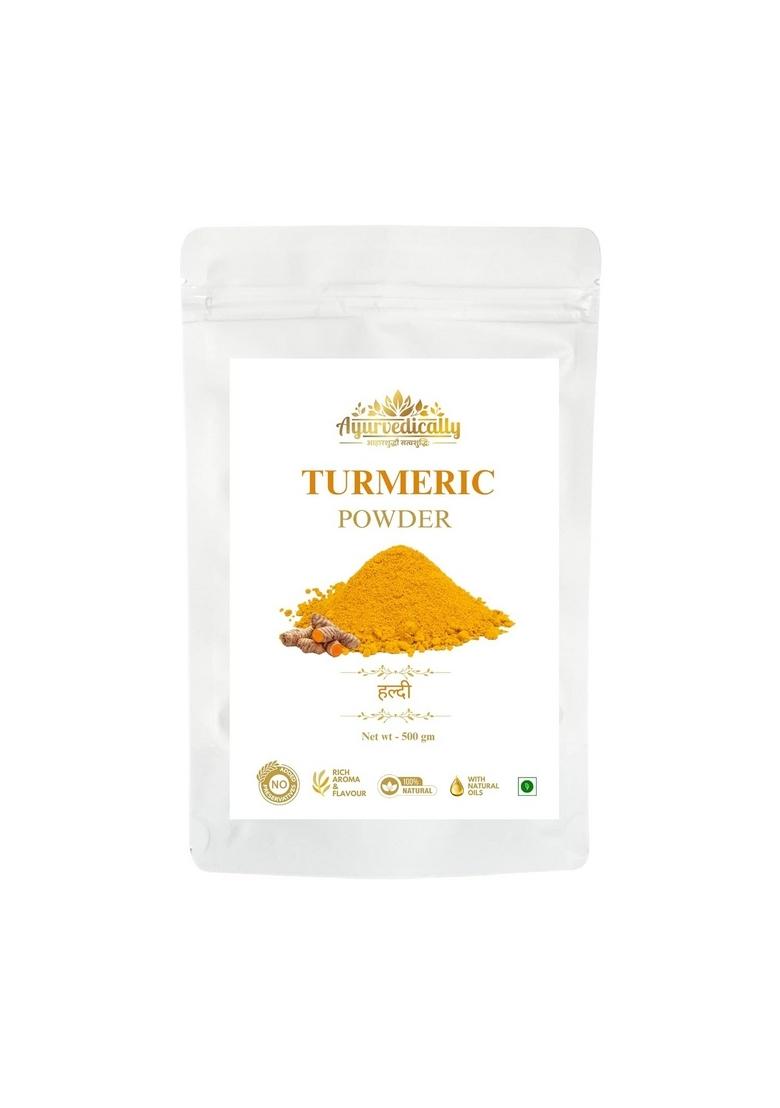 AYURVEDICALLY Maharashtra Turmeric Powder | 500g Organic Haldi High-Curcumin, Pure & Natural Chemical-Free, No Preservatives for Cooking Health