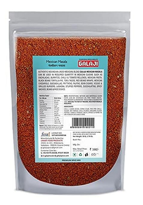 GALAJI Mexican Masala 50 Grams Homemade Powdered | for Healthy Cooking Ready to Cook All Seasonings Spices Pure & Hygiene Spice Mix Authentic Taste Premium