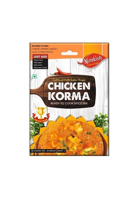 Nimkish Chicken Korma Masala | Ready To Cook Spice Mix For Quick Tasty Meals Blend Of Onion Garlic Ginger Cashew And Coriander Traditional Style Curry