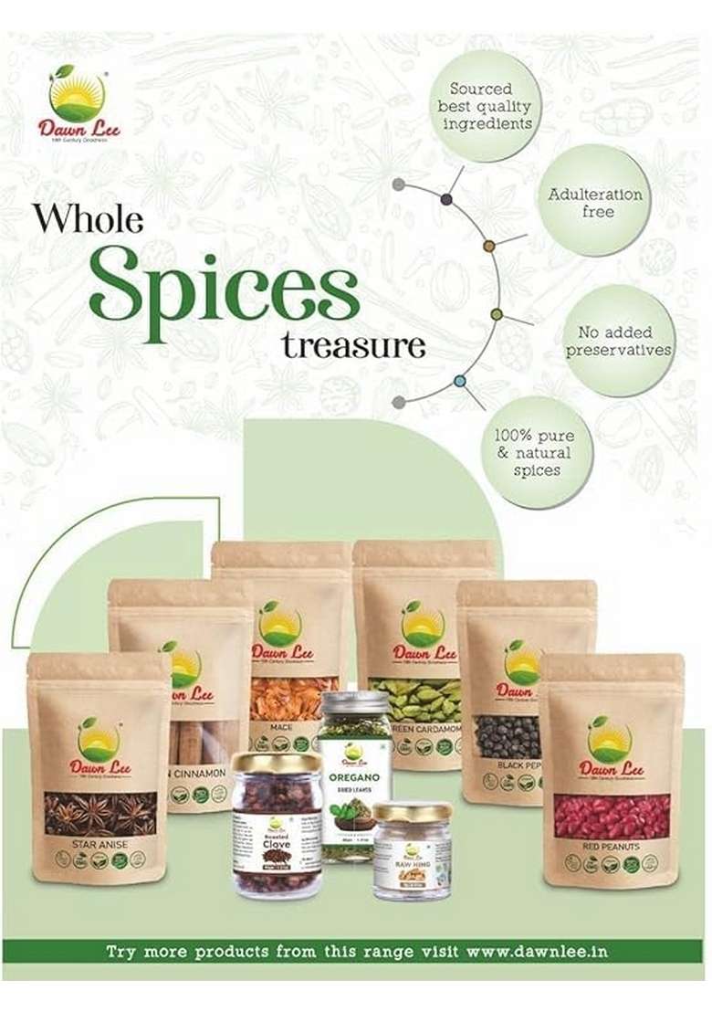 Dawn Lee Whole White Pepper- Sabut Safed Mirch- Peppercorn- No Artificial Colours or Preservatives- Fresh Natural- Dakhni Dagni Indian Spices- Khada Masala- 50 Gram - Indya
