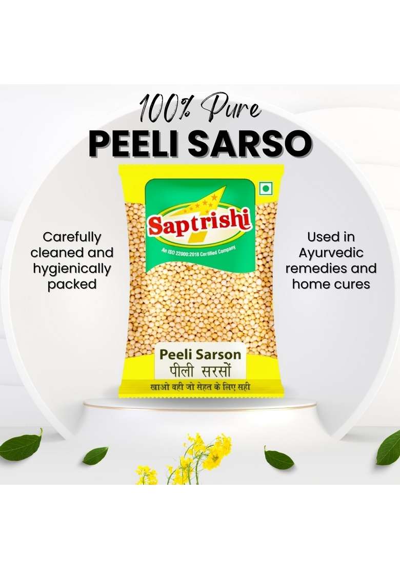SAPTRISHI Pili Sarso | Yellow Mustard Seeds 100g Pack Natural, Aromatic & Flavorful for Pickling, Cooking Spice Blends - Indya