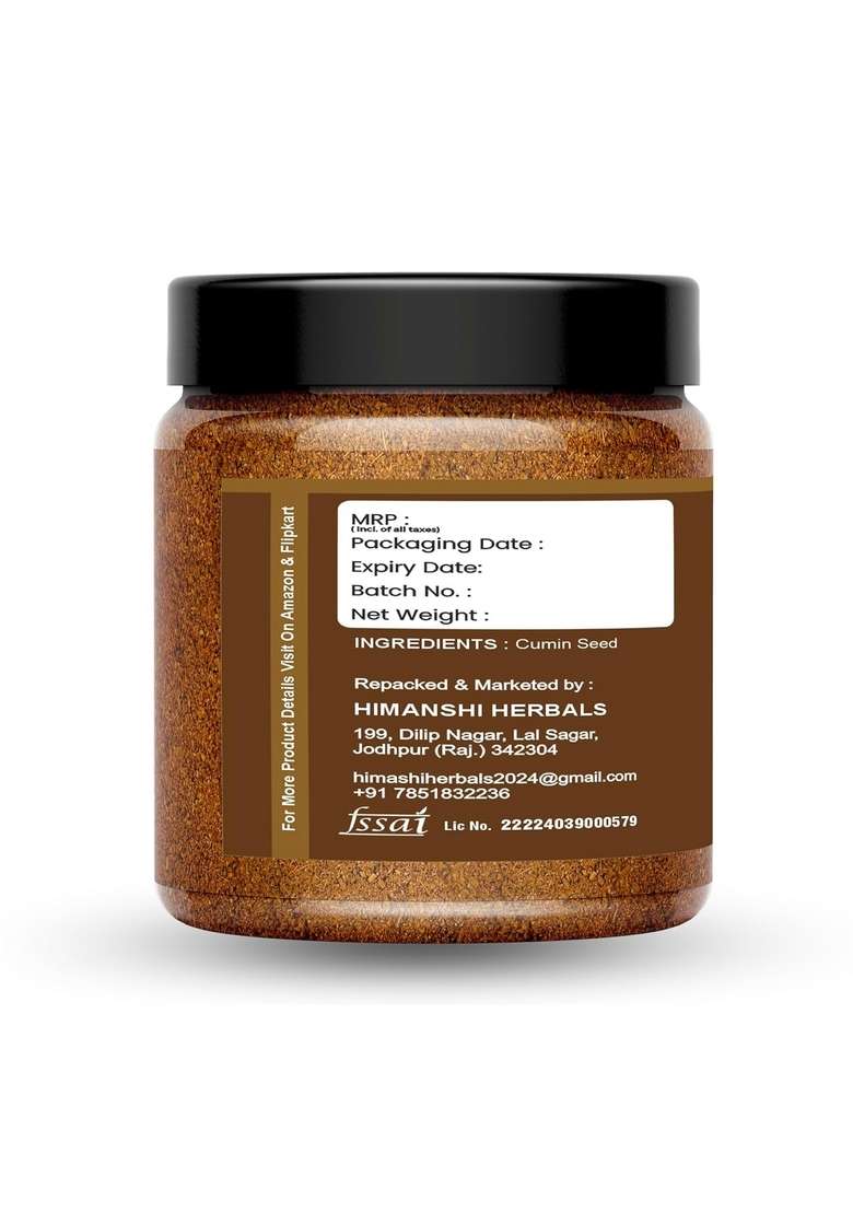 HIMANSHI HERBALS Cumin Powder | Pure & Natural Roasted Jeera Aromatic Flavorful Perfect for Curries, Chaats Cooking No Additives or Preservatives 500gm - Indya