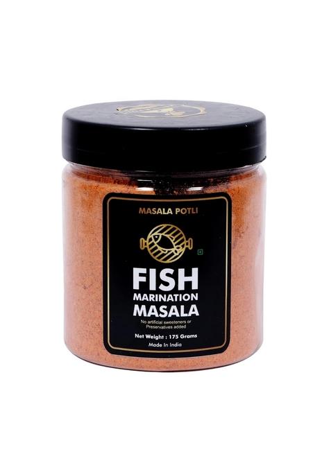 MASALA POTLI Tandoori Fish Tikka / BBQ Marination Powder - 175 Grams 6.17 Oz | Mahi Medium Spicy Barbeque, Tandoor, Grill, Air Fry & Deep