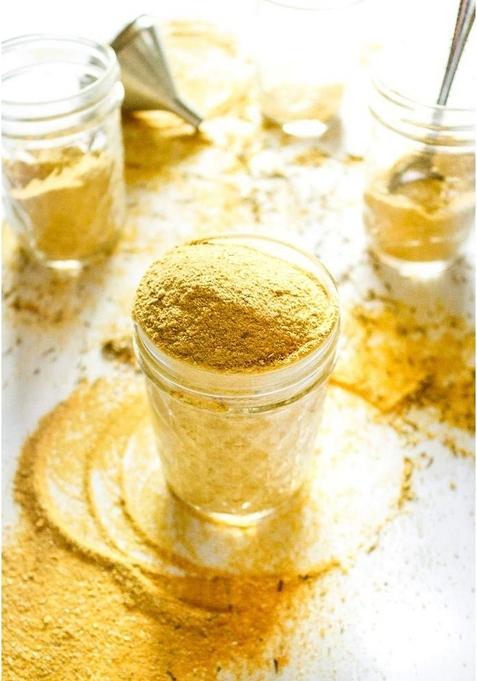 Alla's Posh Flavors Vegan Bouillon & Broth Powder | 5 Individual Sachets litres of Soup Stock Instant Chicken Style 100% NO MSG Fortified with Nutritional Yeast Flakes