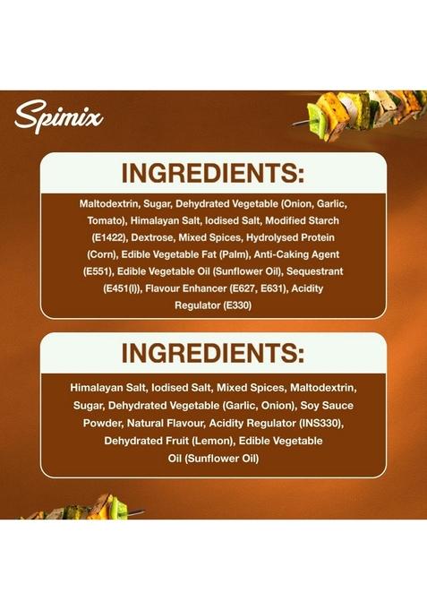 SPIMIX BBQ Lovers Combo | Sweet Smokey & Mexican Seasoning with Vitamins For Chicken, Paneer, Fish, Tacos, Fries, Roasted Veggies, Popcorn, Grills Dishes Flavorful Seasonings 2 x 100g