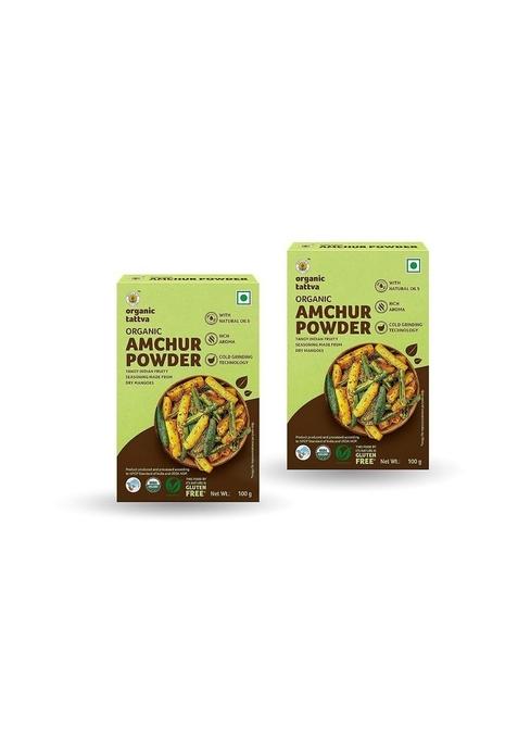 ORGANIC TATTVA Tattva, Amchur (Dry Mango) Powder - 100g |Naturally Gluten Free | Made with Farm Picked Fresh Whole Mangoes Pesticide and Chemical Tangy Flavour NO Additives