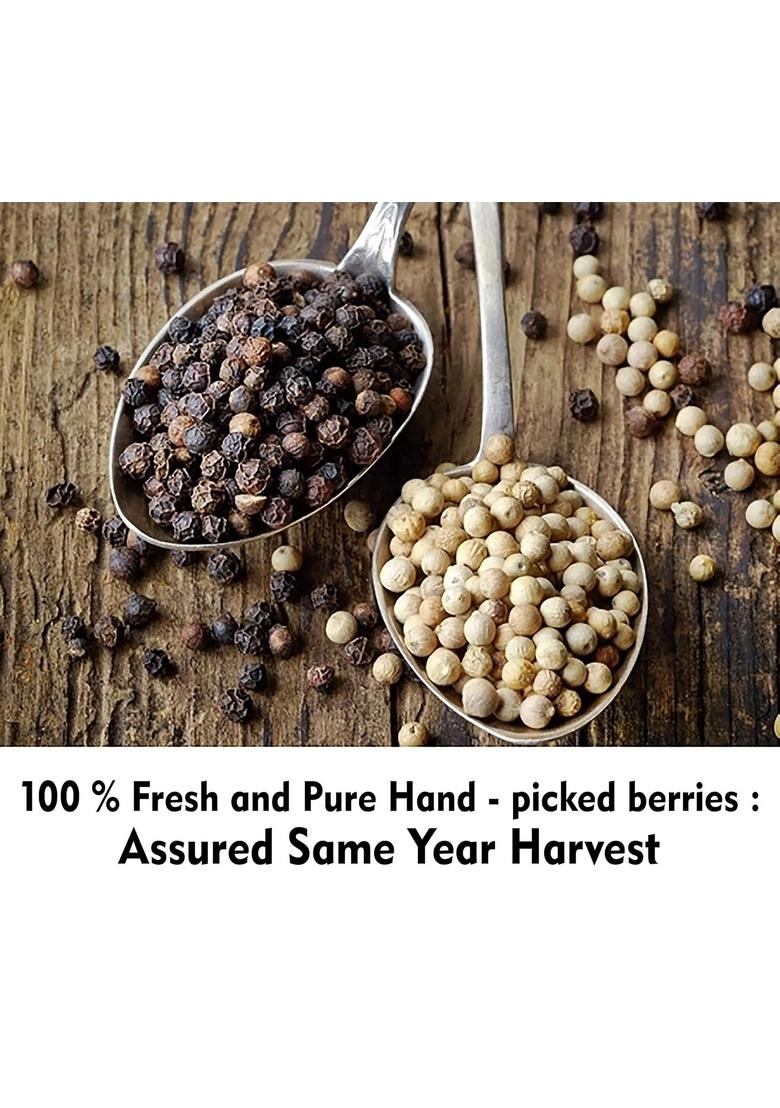 Aranyaka Kolli Hills Black Pepper | High-Range Whole Peppercorns 250g Traditionally Harvested from Kollimalai Special Bold/Premium 100% Natural & Pure Pesticide-Free Zero Preservatives (0.25 Kg)