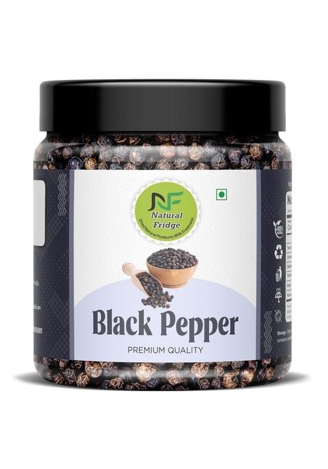 Natural Fridge Nature Whole Black Pepper 250G- Pouch Pack | Dried Kali Mirch Zero added Colours, Additives & Preservatives High Volatile Oil Content Indian Spices And Masala