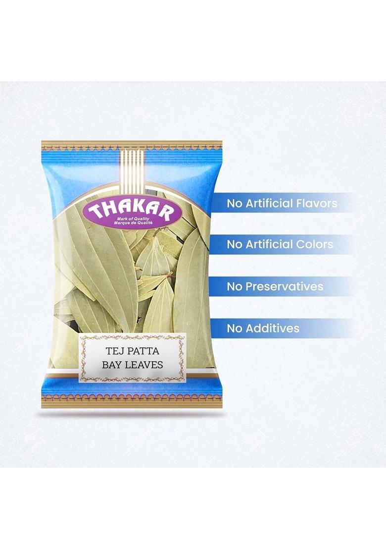 THAKAR Natural Bay Leaves25g | Organic Tejpan Patta Leaf Dry Leaves/Organic Indian Whole Spices Tez Dried WholeLeaves.